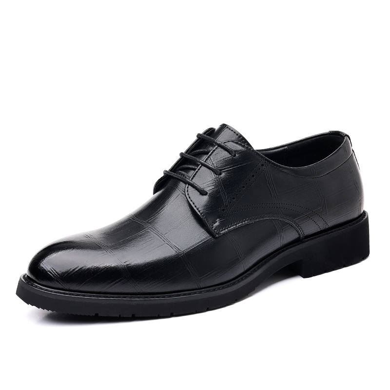 Shanpijiang Cow Split Leather Dress Shoes Men's Black