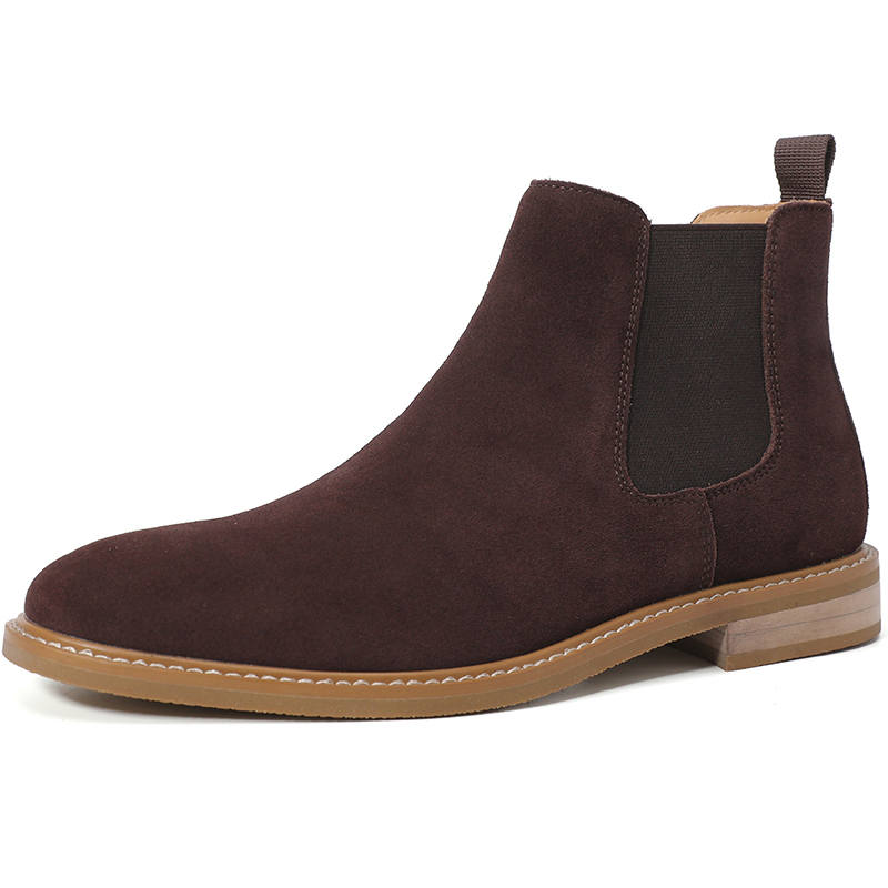 NIANZOUSUO Cow Suede Short Chelsea Boots Men's