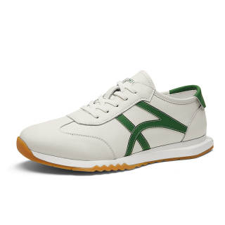 JIEDESEN Cow Split Leather Cushioning Slip Resistant Abrasion Resistant Breathable Lightweight Low top Casual Shoes