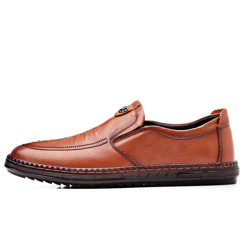 CITONGXIANSHENG Top Grain Cow Leather Casual Shoes Men's Brown
