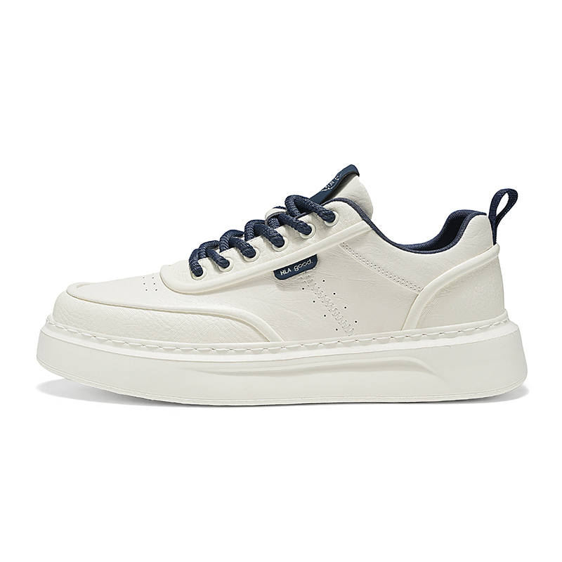 HLA Skateboard Shoes Men's Low Top White Blue White Gray