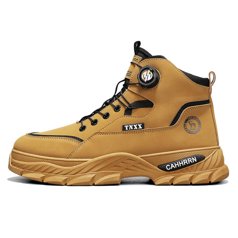 GONGNIUMEILI Leather Short Combat Boots Men's