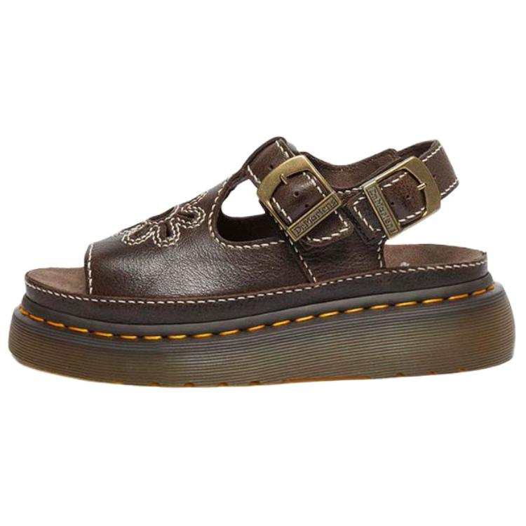 Dr.Martens DUNNET Leather One Strap Sandals Women's Brown