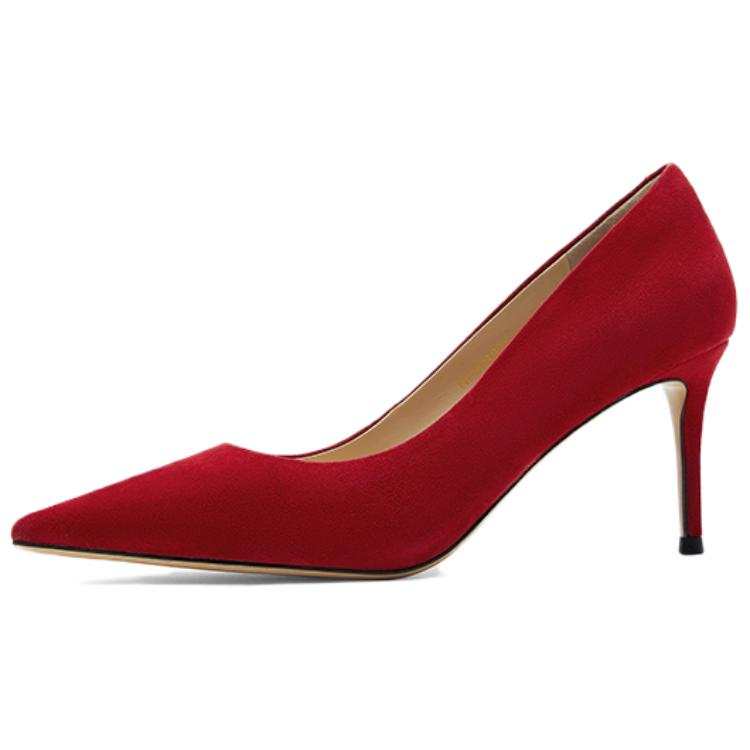 NINE WEST Sheep Suede Slim Heel High Heels 7.5cm Women's