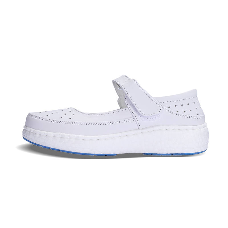 FEIYING Squashy And Bouncy Feeling FEIYING Popcorn Nurse Shoes Top Grain Cow Leather Summer Medical Shoes 4.5cm Women's White