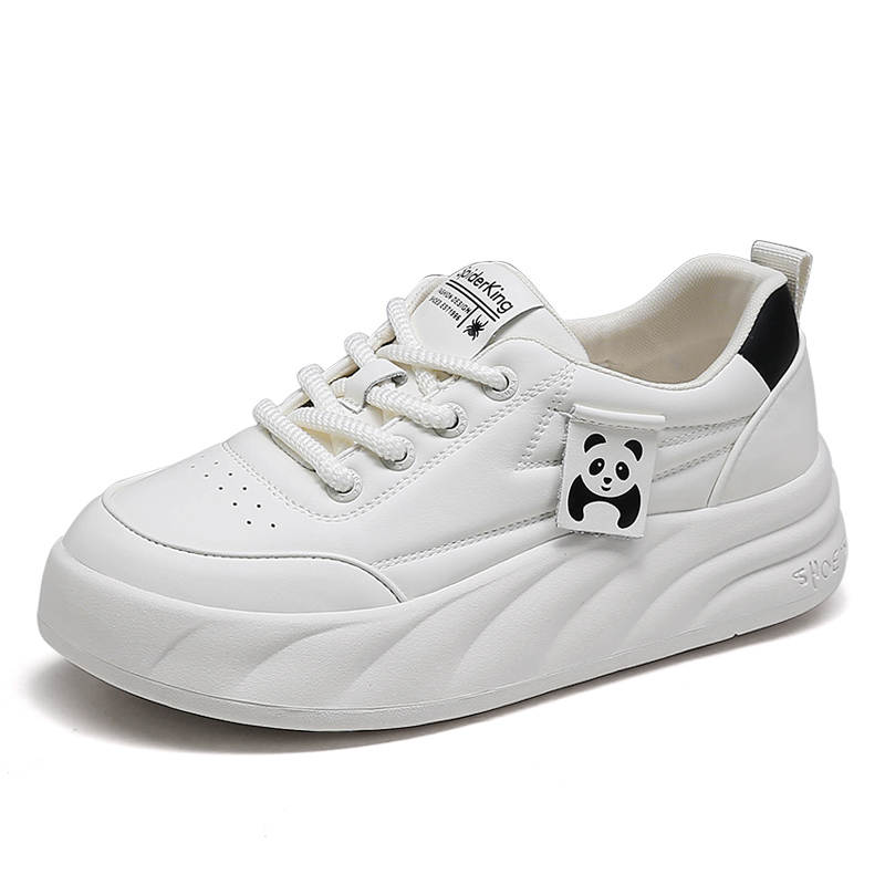 Spider King Synthetic Leather Casual Shoes Women's Beige Black