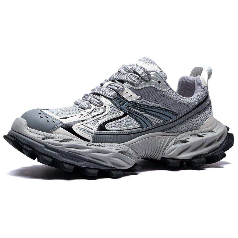 AOLUN AOLUN Microfiber Leather Abrasion Resistant Breathable Height Increasing Low top Chunky Sneakers Men's Light Gray