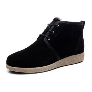 GUOLUOFEI Cow Suede Slip Resistant Abrasion Resistant Short Snow Boots Men's