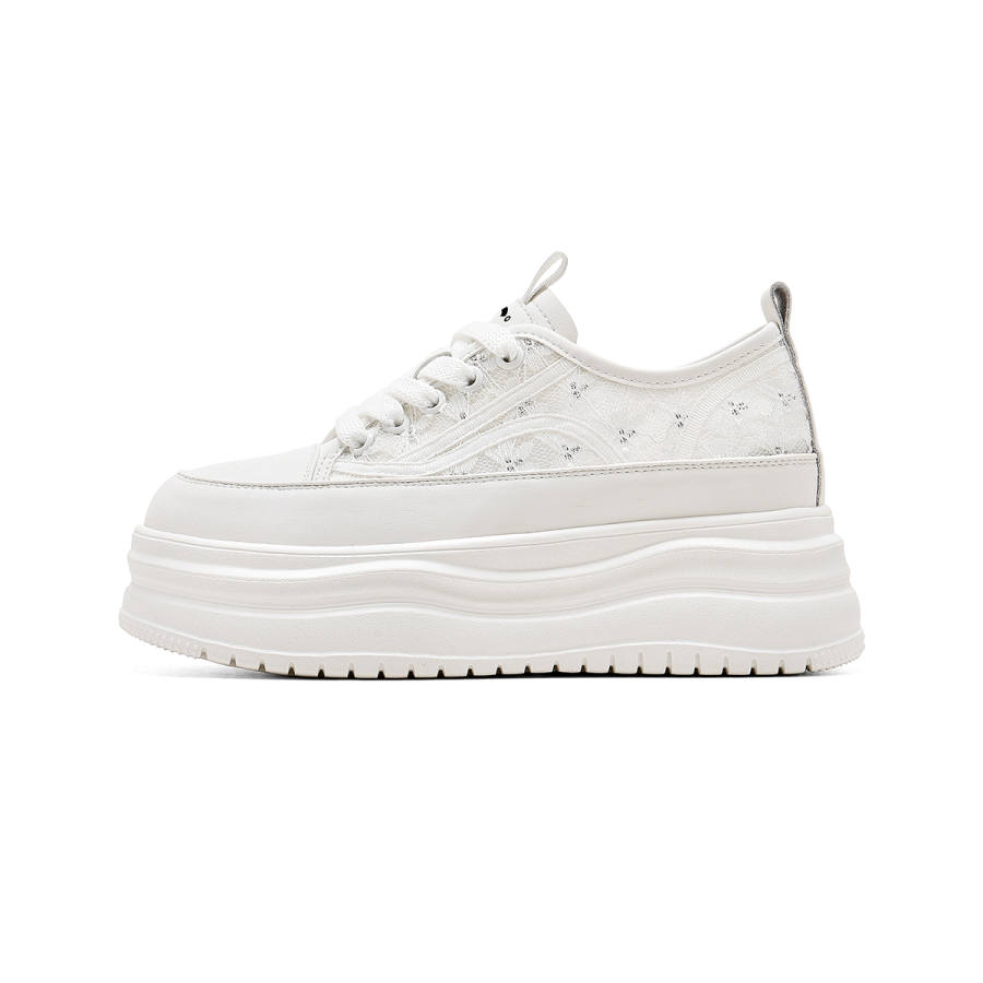 C°BANNER Fabric Abrasion Resistant Low top Skateboard Shoes Women's White
