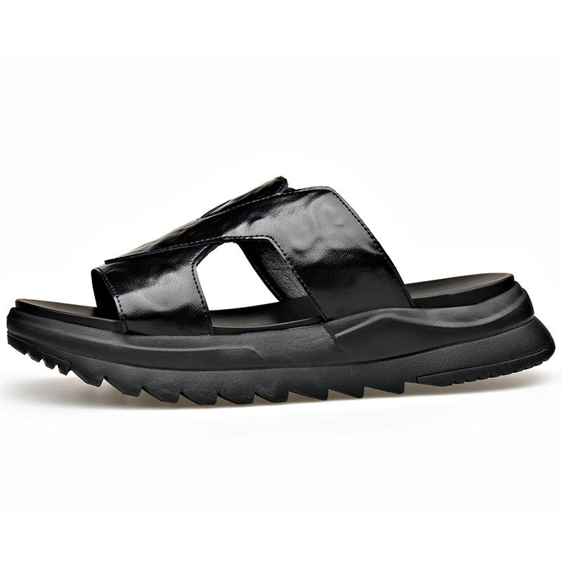 KACHILANG Rubber Abrasion Resistant Slide Slippers Men's Black