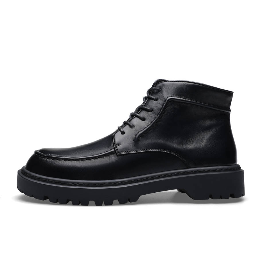 D:FUSE SCANDINAVIA D FUSE SCANDINAVIA Cow Leather Short Combat Boots Men's Black