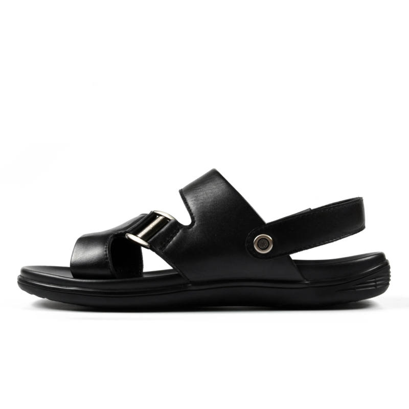 Raidy Boer Raidy Boer Cow Leather Beach Sandals Men's Black