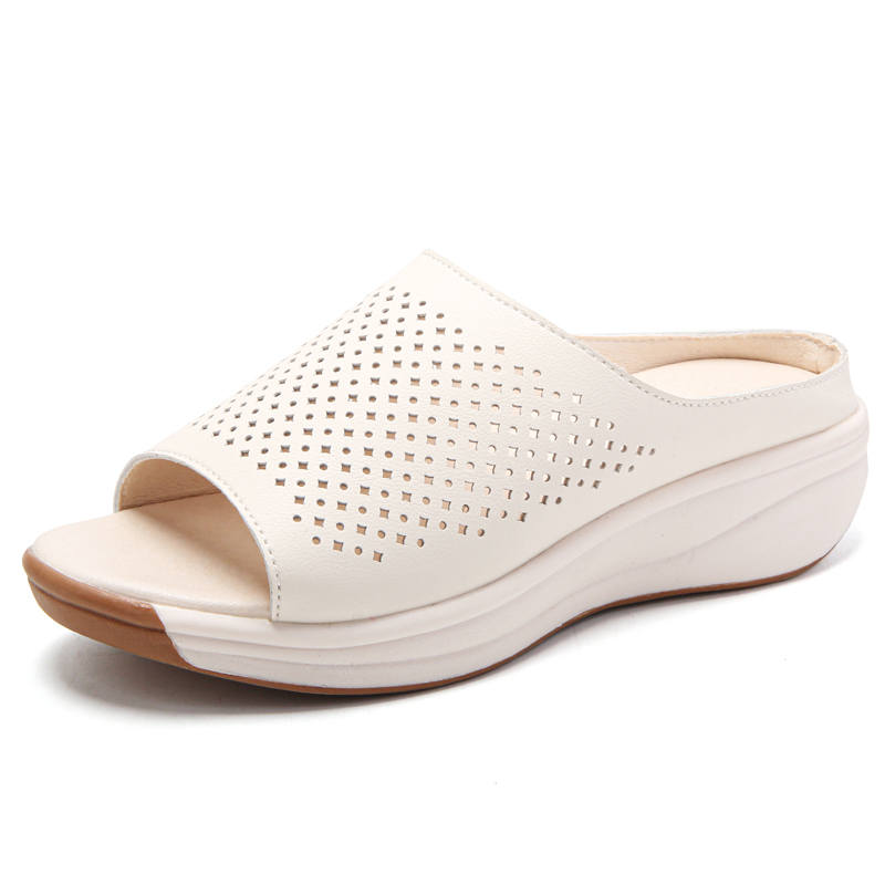 Reivantix Reivanti Comfortable And Breathable Slip Resistant Slide Slippers Women's Beige