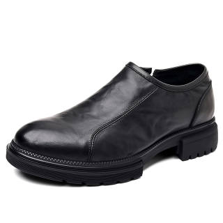 JANECO Top Grain Cow Leather Casual Shoes Men's Black