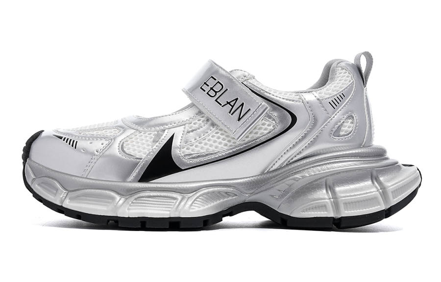 EBLAN EBLAN Synthetic Leather Low top Chunky Sneakers Women's Silver