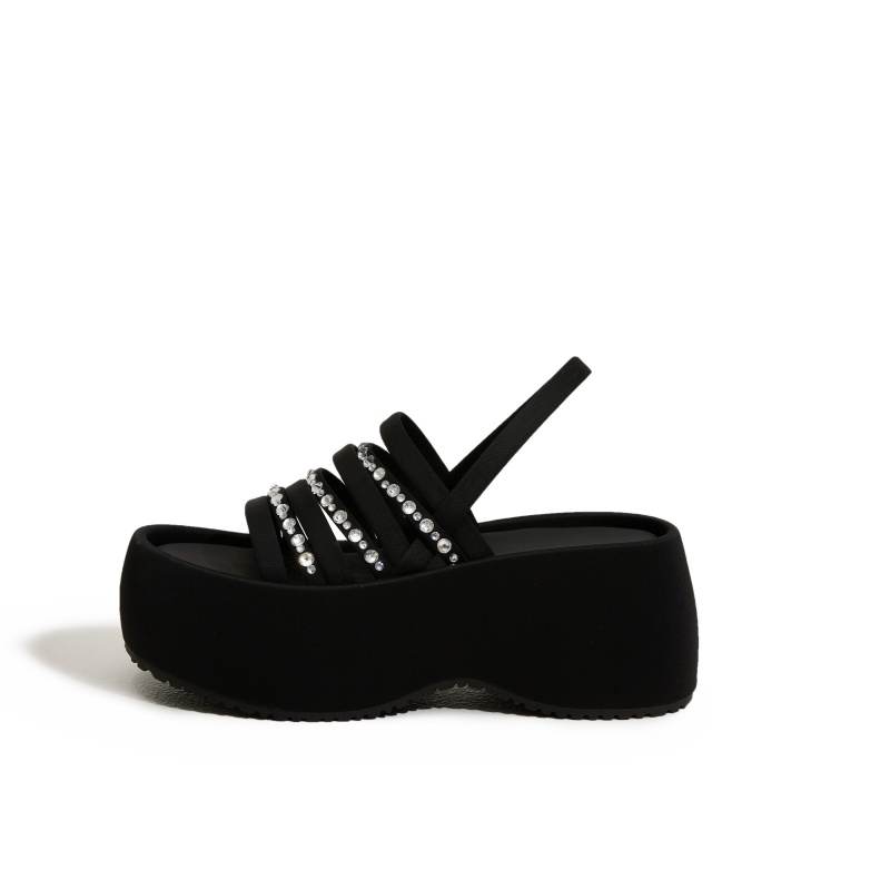 MILANLIANGE One Strap Sandals 8cm High Heel Women's