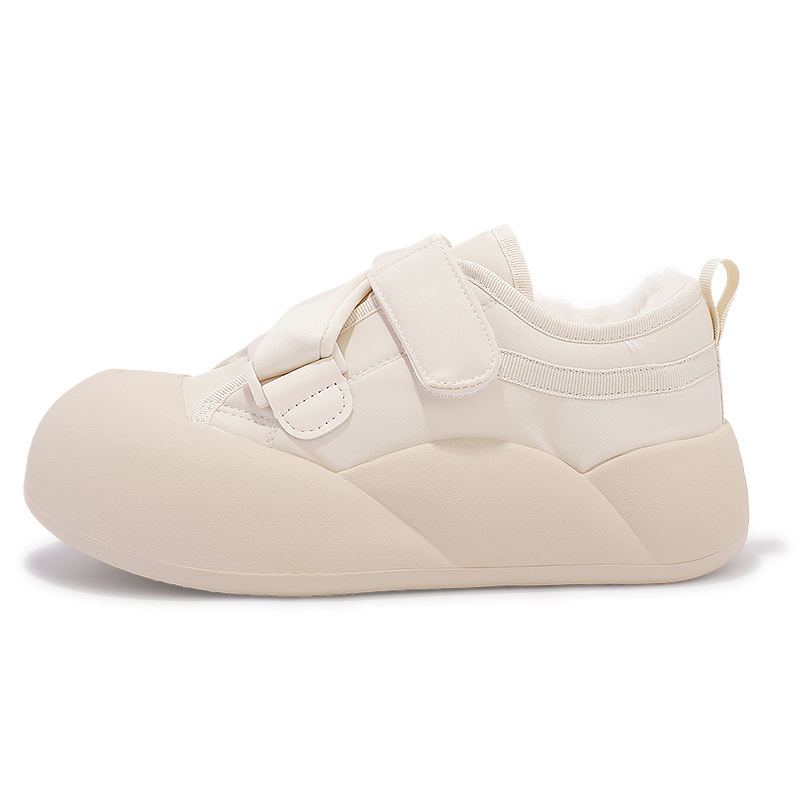 SNXR Thickened And Fleece Lined Puffy Shoes, Platform, Versatile, Minimalist Style Hook and Loop