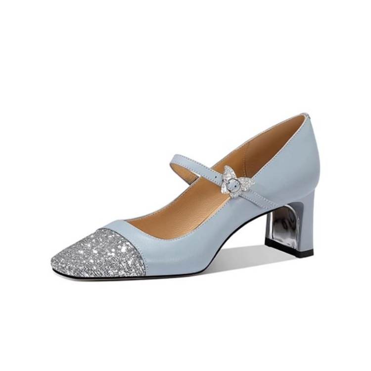 JESSICA SOPHIA Chunky Heel Mary Jane Shoes 6CM Women's