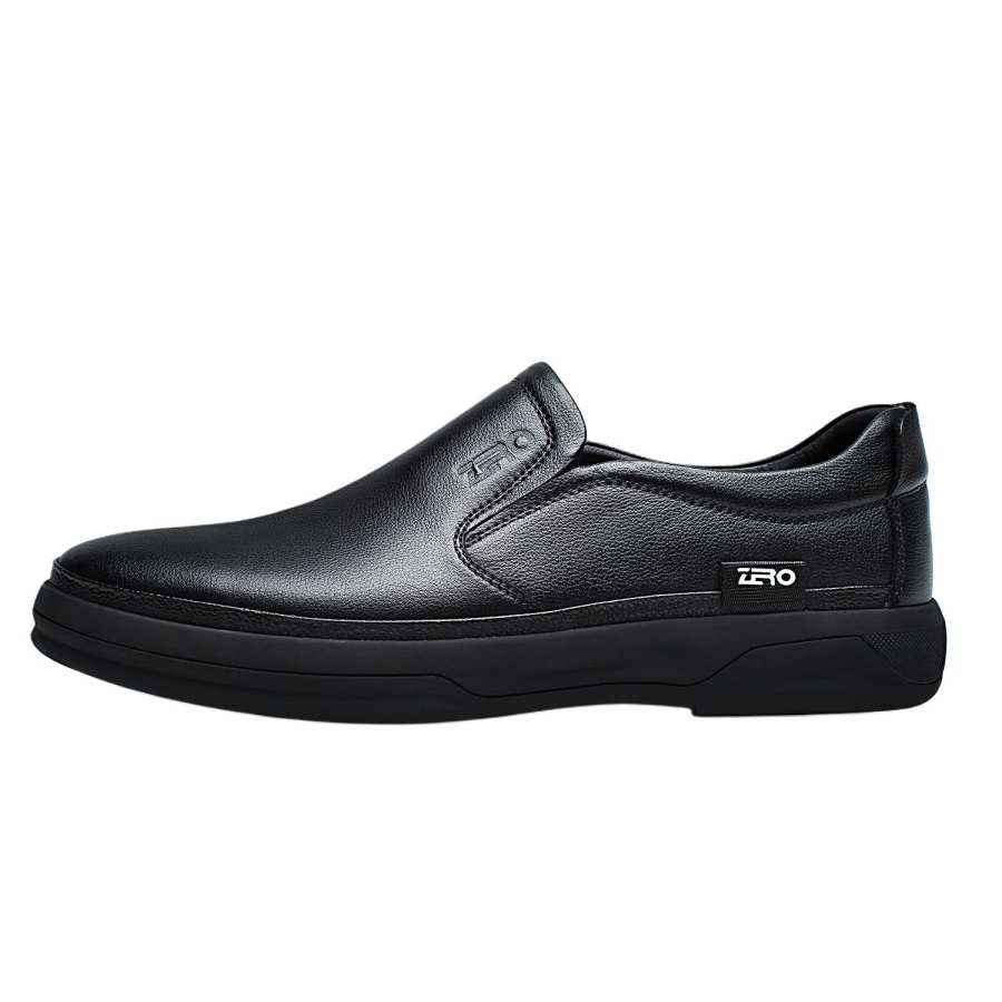 ZRO Casual Leather Shoes Men's Low Top Black/Dark Brown