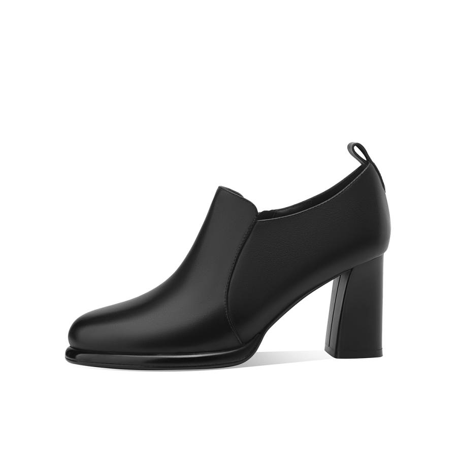 BOERDIQI Top Grain Cow Leather Ankle Boots Women's Black