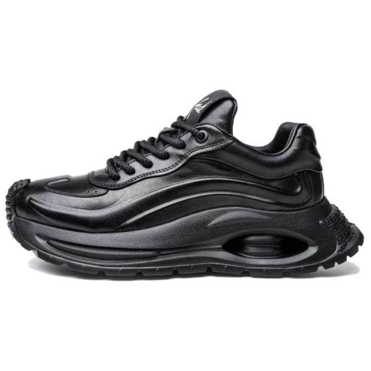 FED Top Grain Cow Leather Cushioning Height Increasing Balance Lightweight Low top Chunky Sneakers Men's