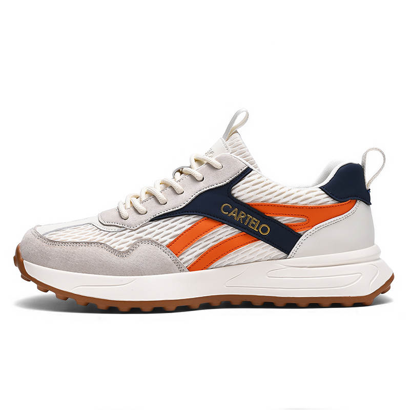CARTELO Low-Top Casual Shoes Men's Beige Orange Blue