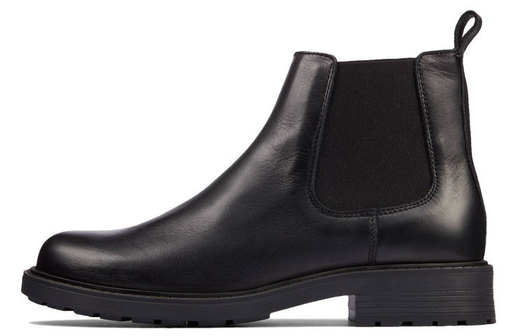 Clarks Oury Collection Top Grain Cow Leather Short Chelsea Boots Women's