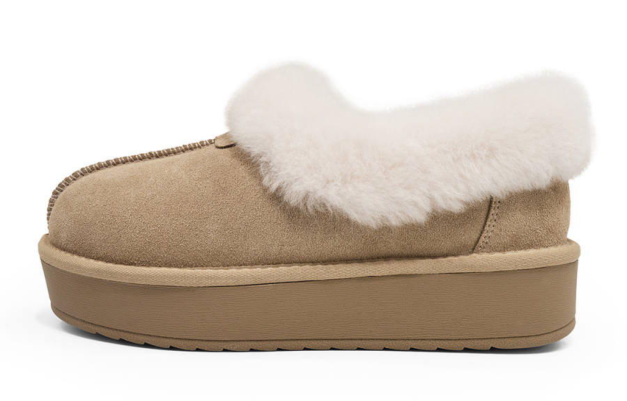 EBLAN Leather Casual Shoes Women's Apricot