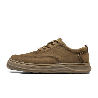CALIFBULL Top Grain Cow Leather Low top Casual Shoes Men's Khaki