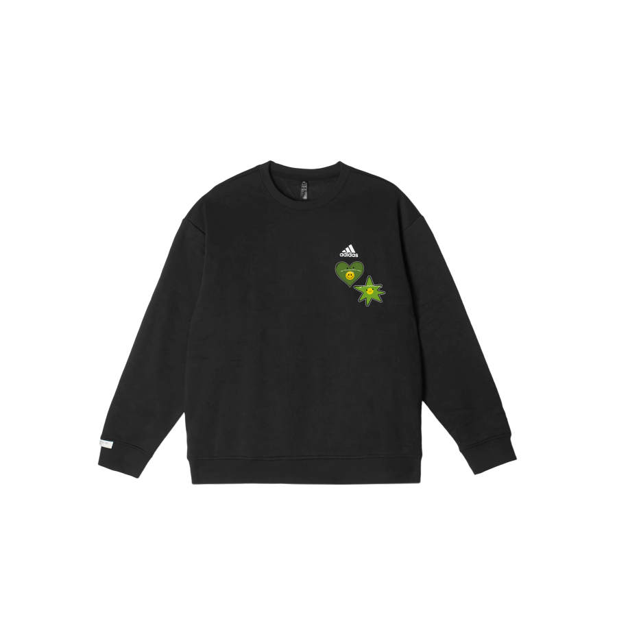 Adidas Adidas LABEL Sweatshirts Unisex Black Crew Neck Moderate