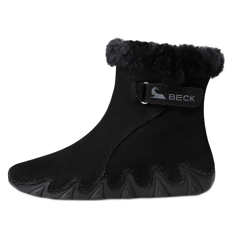 BECK Thickened And Fleece Lined, Slip Resistant, Abrasion Resistant, Thermal Snow Boots 2cm Women's Black