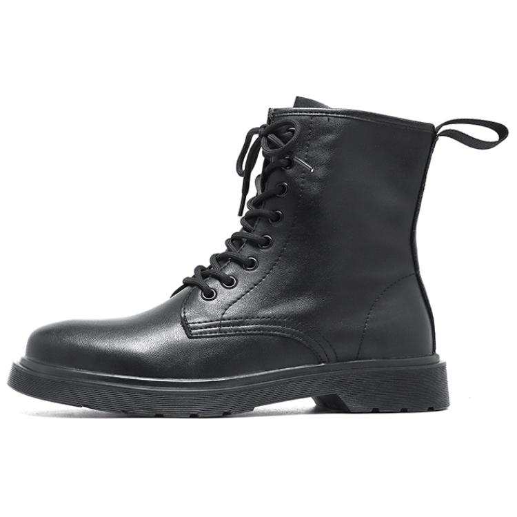 KAQIAODI Cow Split Leather Combat Boots Men's Black