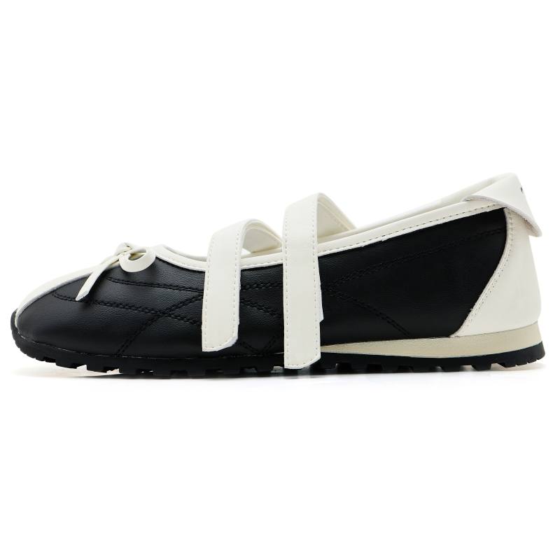 HERLOOK Twin Ballet Square Toe Thin Sole Lightweight Synthetic Leather Mary Jane Shoes Women's