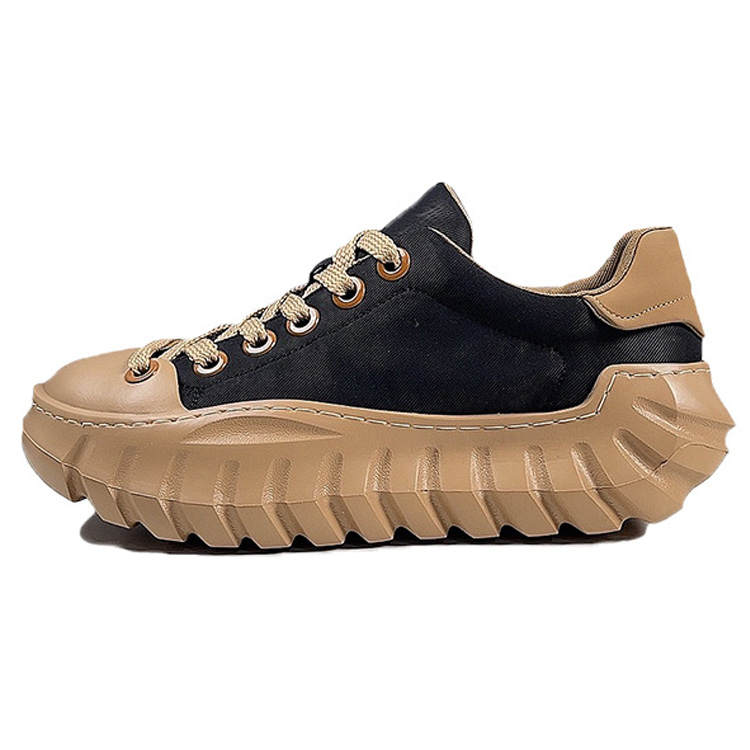 SENJIALUO Canvas Height Increasing Breathable Abrasion Resistant Low top Casual Shoes Men's