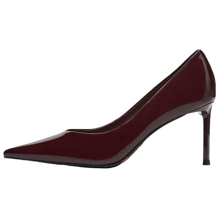 Staccato Black Rose/Red Rose Slim Heel High Heels 7.5cm Women's