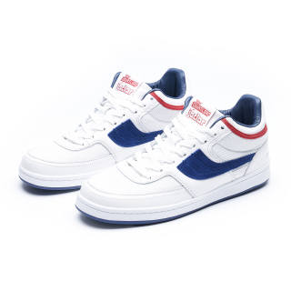 JACLAR Top Grain Cow Leather Slip Resistant Abrasion Resistant Low top Skateboard Shoes Unisex White Blue