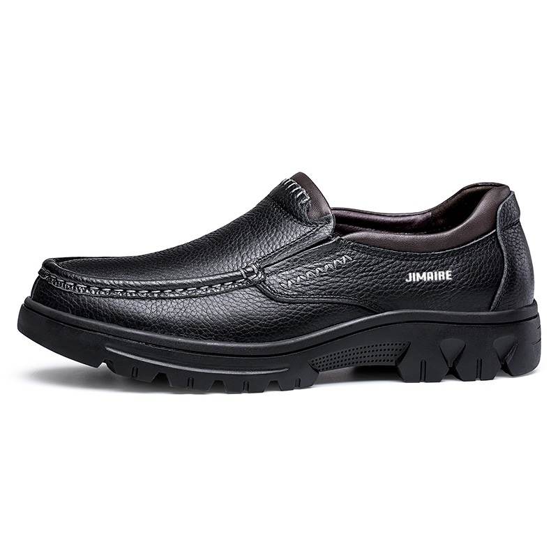 JINMAIWANG Leather Shoes Top Grain Cow Leather Casual Shoes Men's