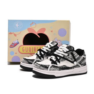 GUQITIANLUN Low top Skateboard Shoes Unisex Black White
