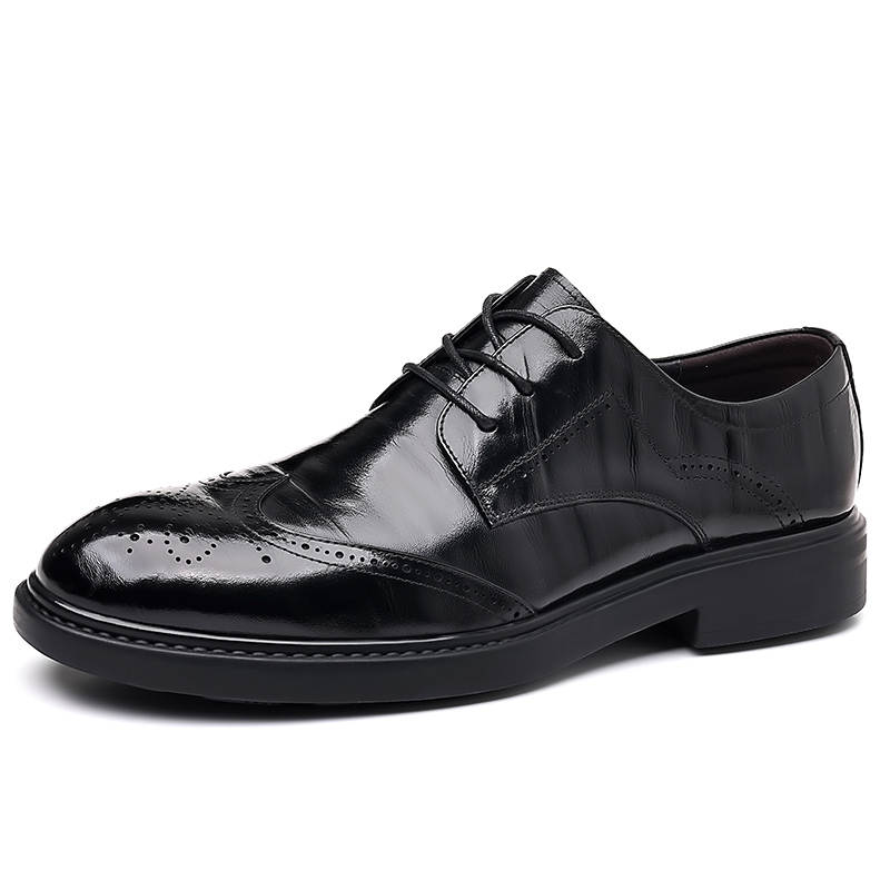 SHUPATE Cow Leather Dress Shoes Men's Black