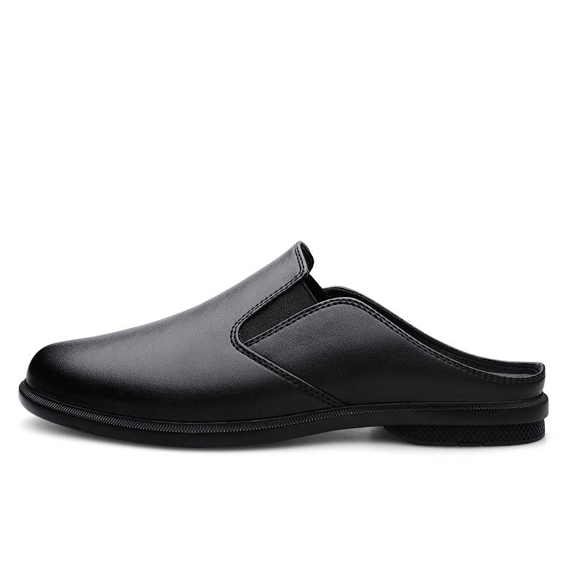 GONGNIULEITING Rubber Sole Slip Resistant Slip Resistant Closed Toe Slippers Men's Black