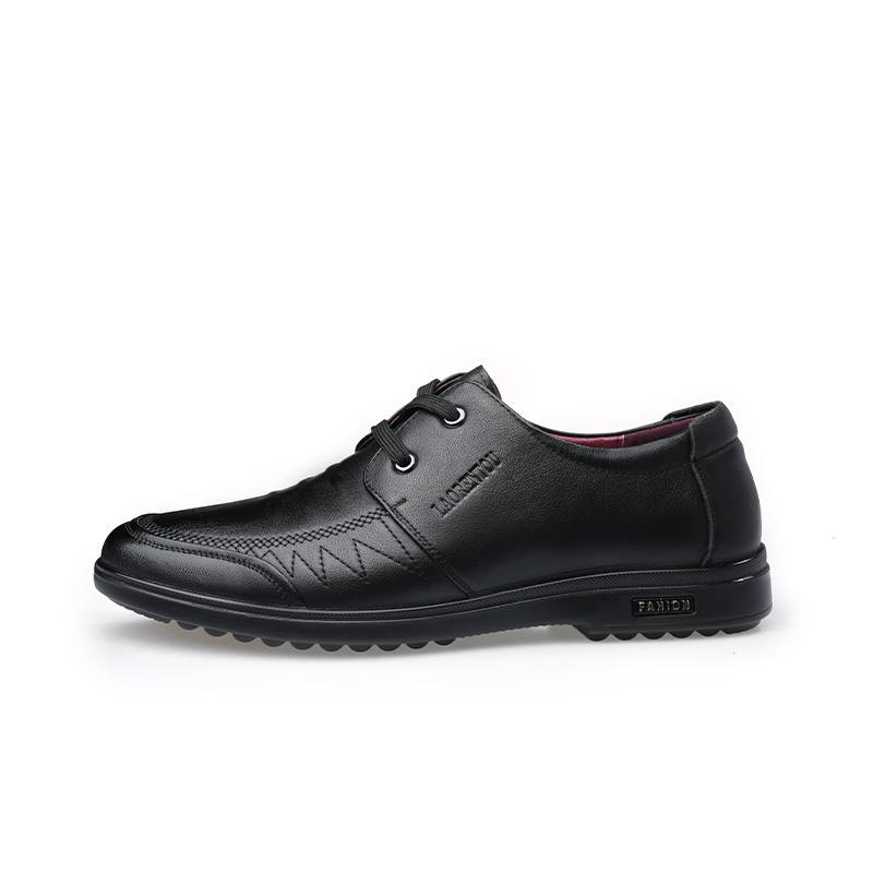 LAORENTOU Casual Leather Shoes Men's Low Top Brown/Black