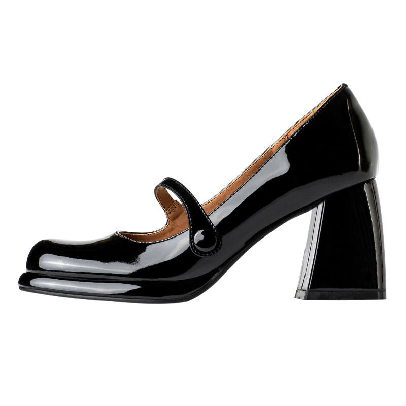 MIAOLV Pu Chunky Heel Mary Jane Shoes 7.5cm Women's