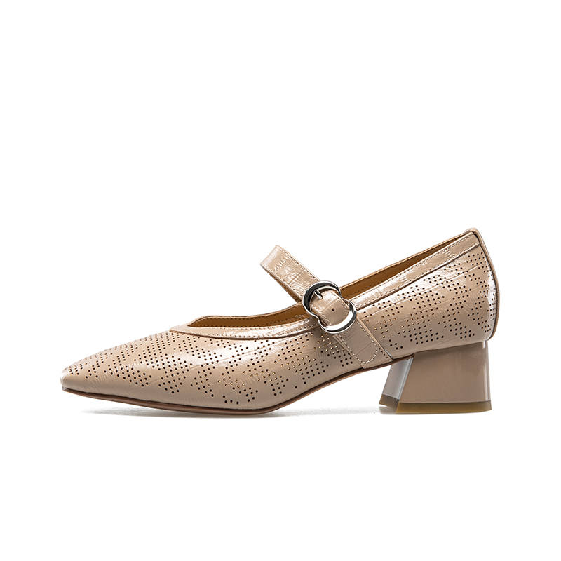 KANGNAI Sheepskin Mary Jane Shoes Women's