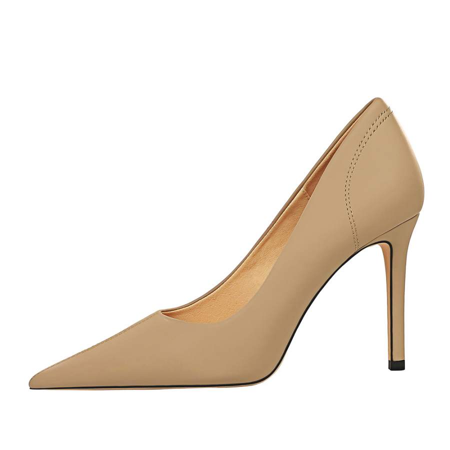 QITUMAUL Pu Slim Heel High Heels Women's