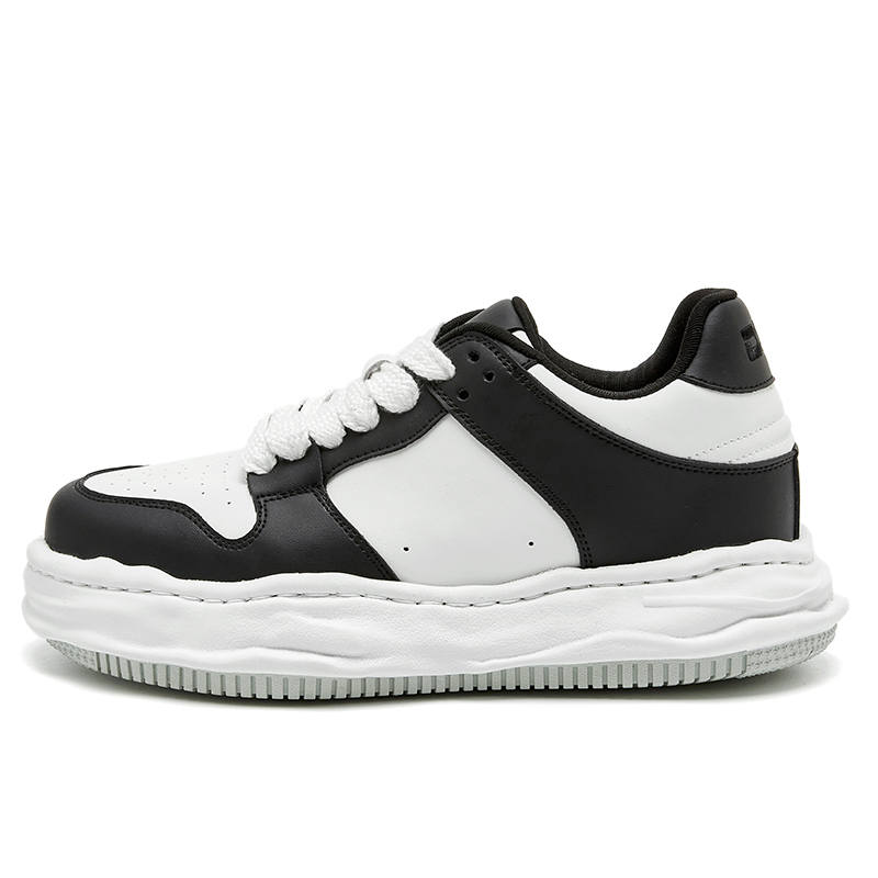 DVO Balance Abrasion Resistant Balance Abrasion Resistant Low top Platform Skateboard Shoes Unisex Black White
