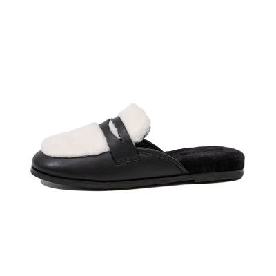 BESTFEEL Pu Casual Fashion, Thermal Fleece Lined Fuzzy Closed Toe Slippers Women's