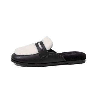BESTFEEL Pu Casual Fashion, Thermal Fleece Lined Fuzzy Closed Toe Slippers Women's