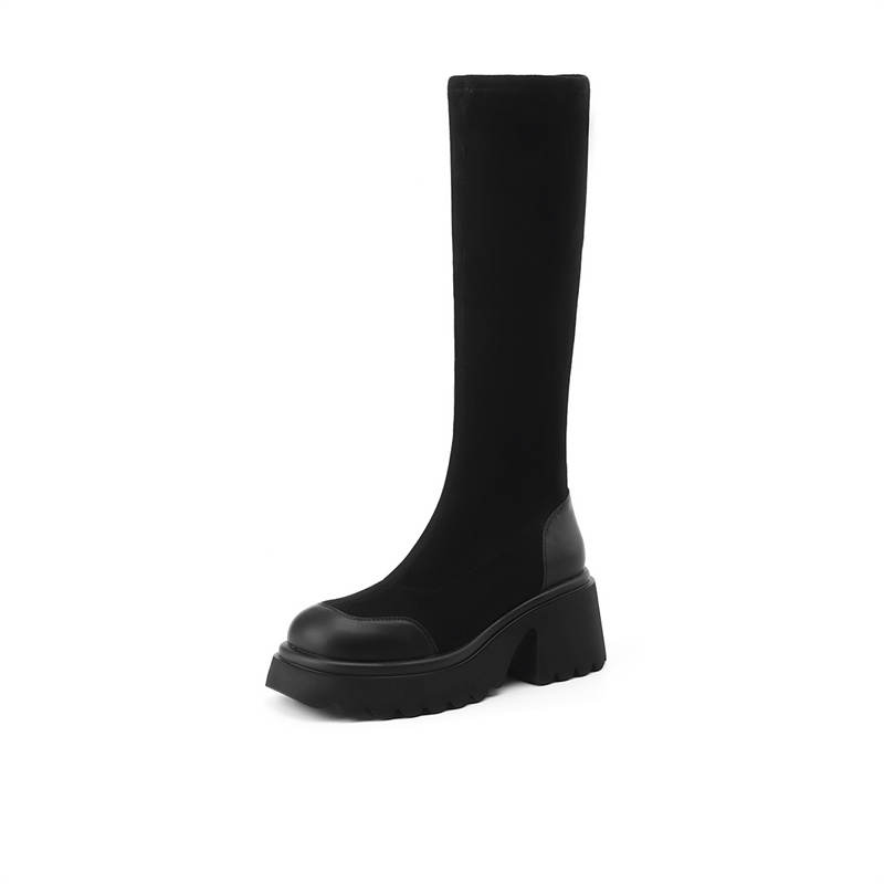 JOSINY Knee High Boots Women's Black/Khaki