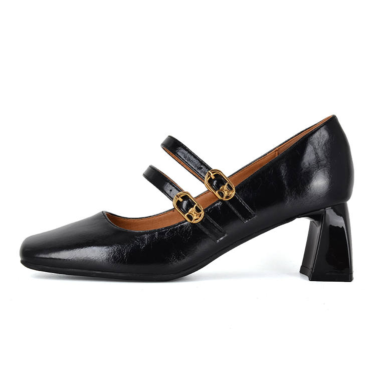 Beijiani Microfiber Leather Chunky Heel Mary Jane Shoes 5.5cm Women's