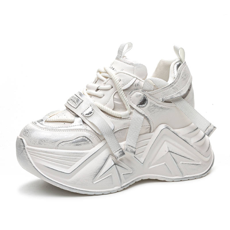 XIEGUIHUAYU Microfiber Leather Low top Chunky Sneakers Women's